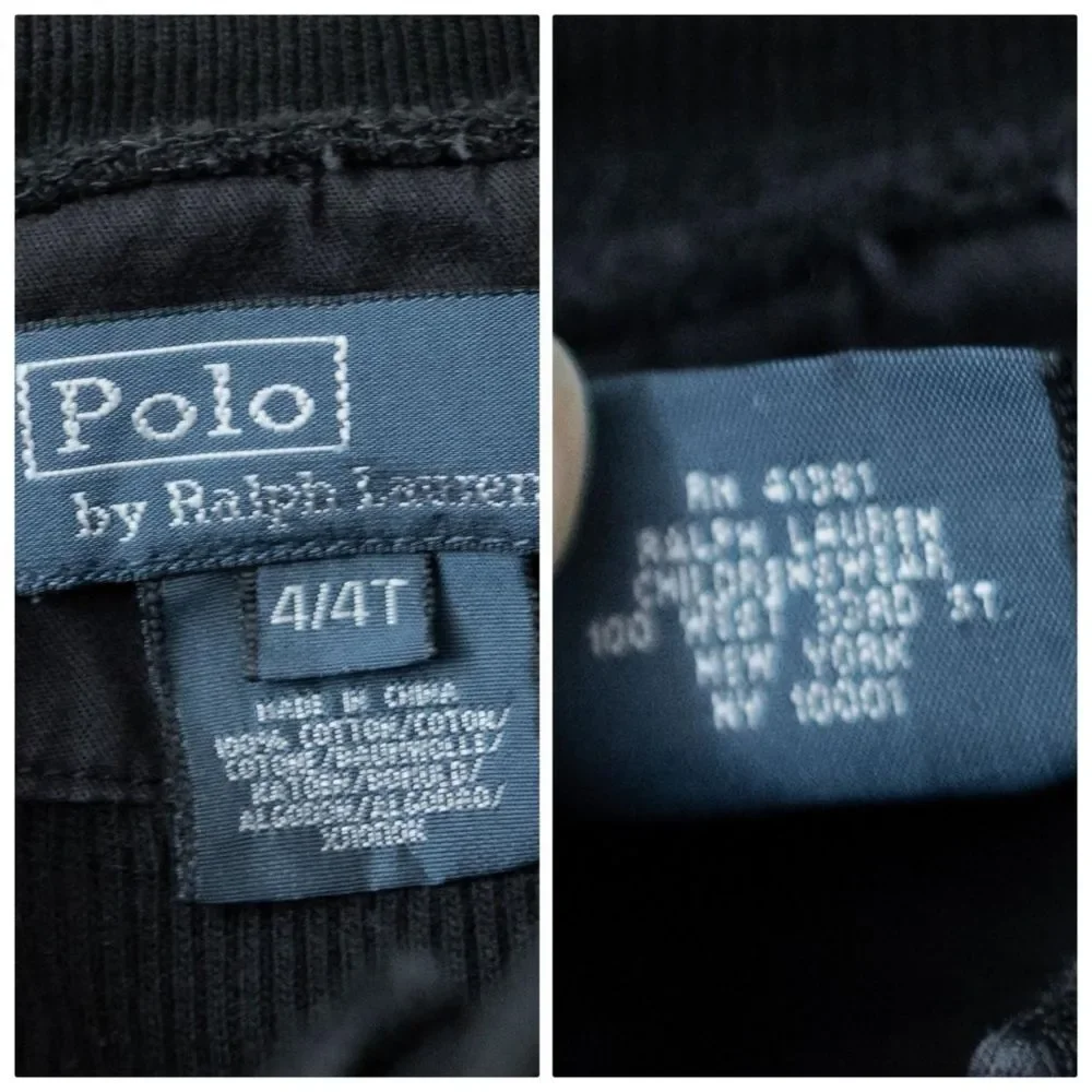 Classic Kids Ralph Lauren Winter Black White Snowflake Pattern Henley